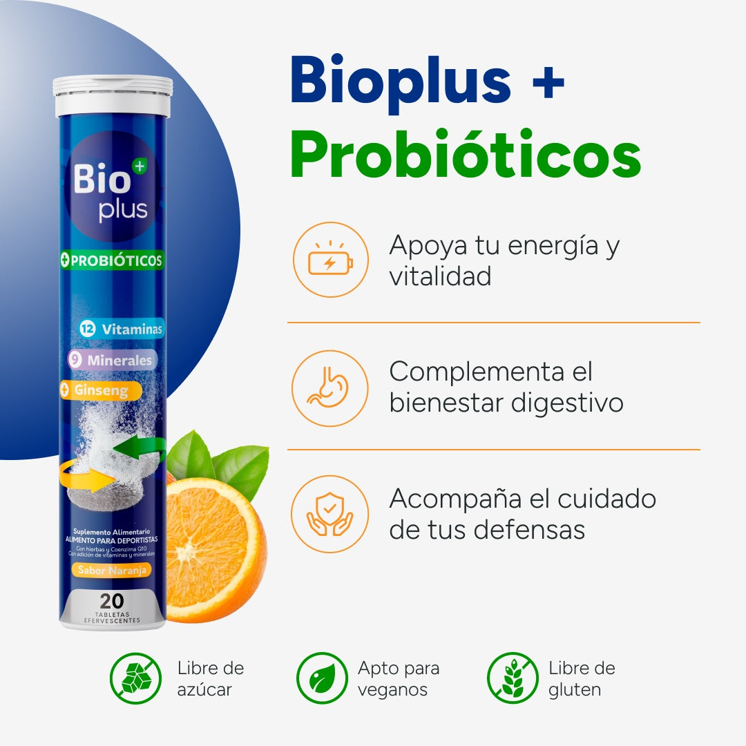Beneficios y sellos Bioplus + Probióticos