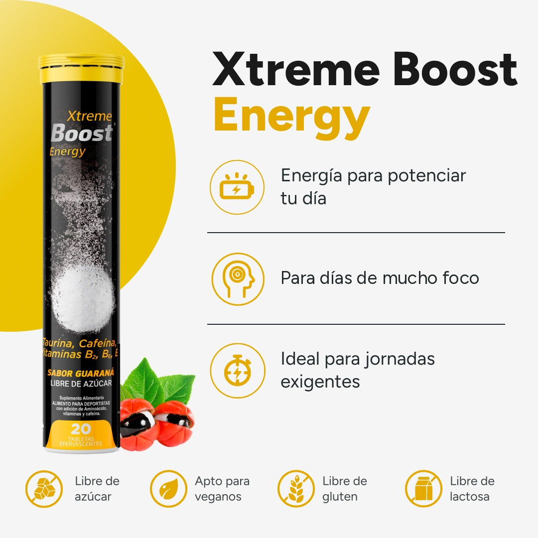 Beneficios y sellos Xtreme Boost Energy